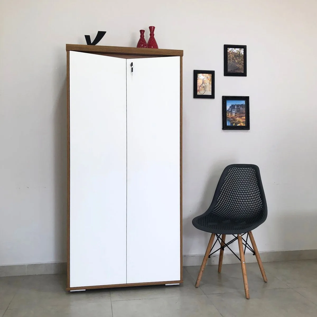 Armário 2 Portas - Y37 - Freijó/Branco