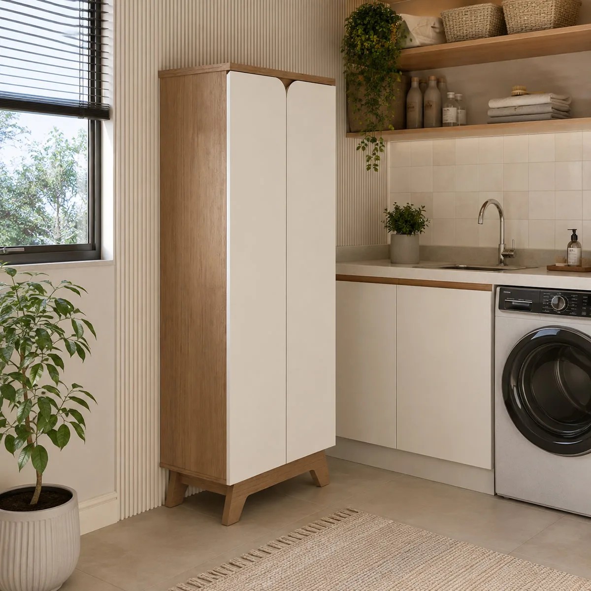 Armário Organizador Spazio - Cinamomo com Off White - Móveis Curitiba | Moveirama