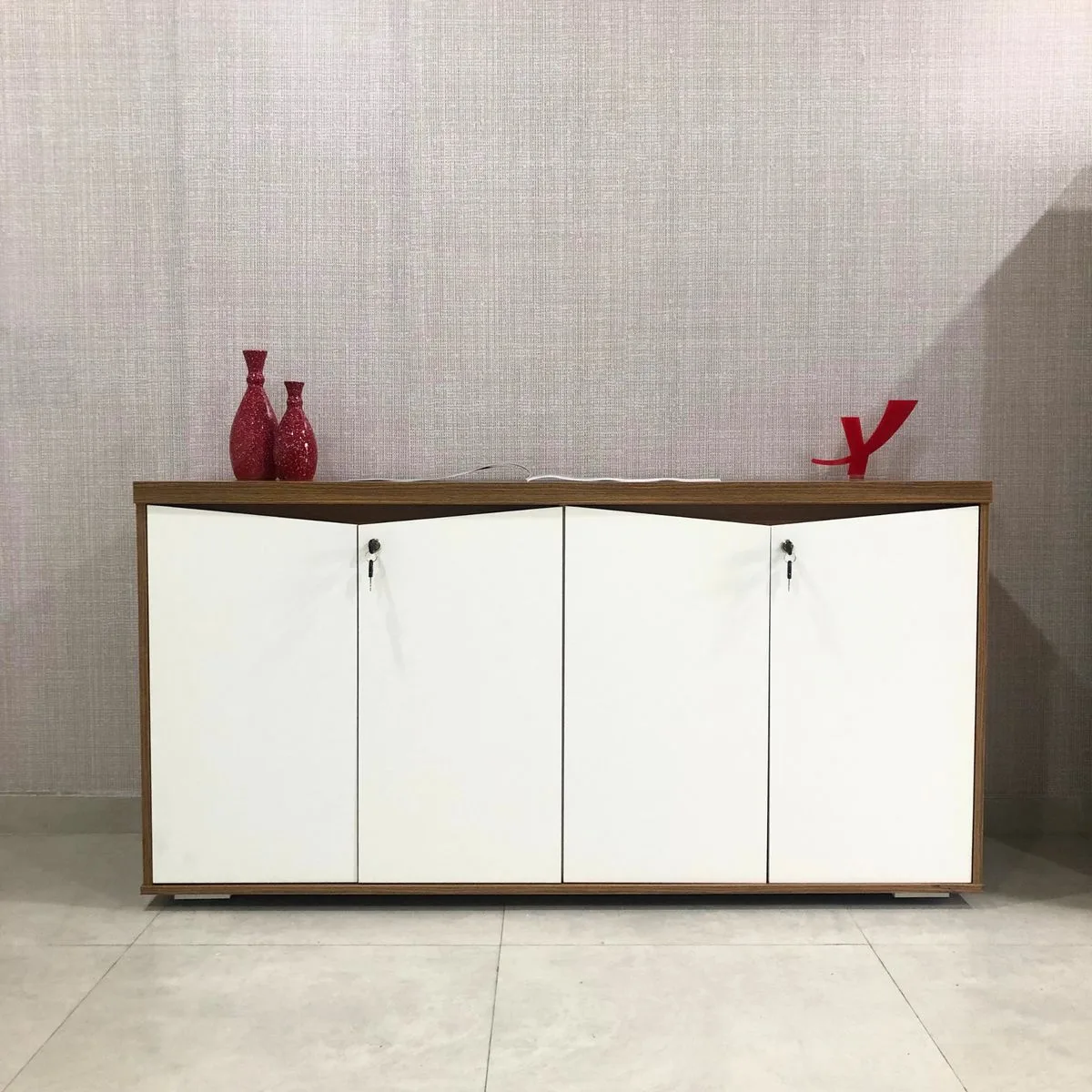 Balcão 4 Portas II - Y37 - Freijó/Branco