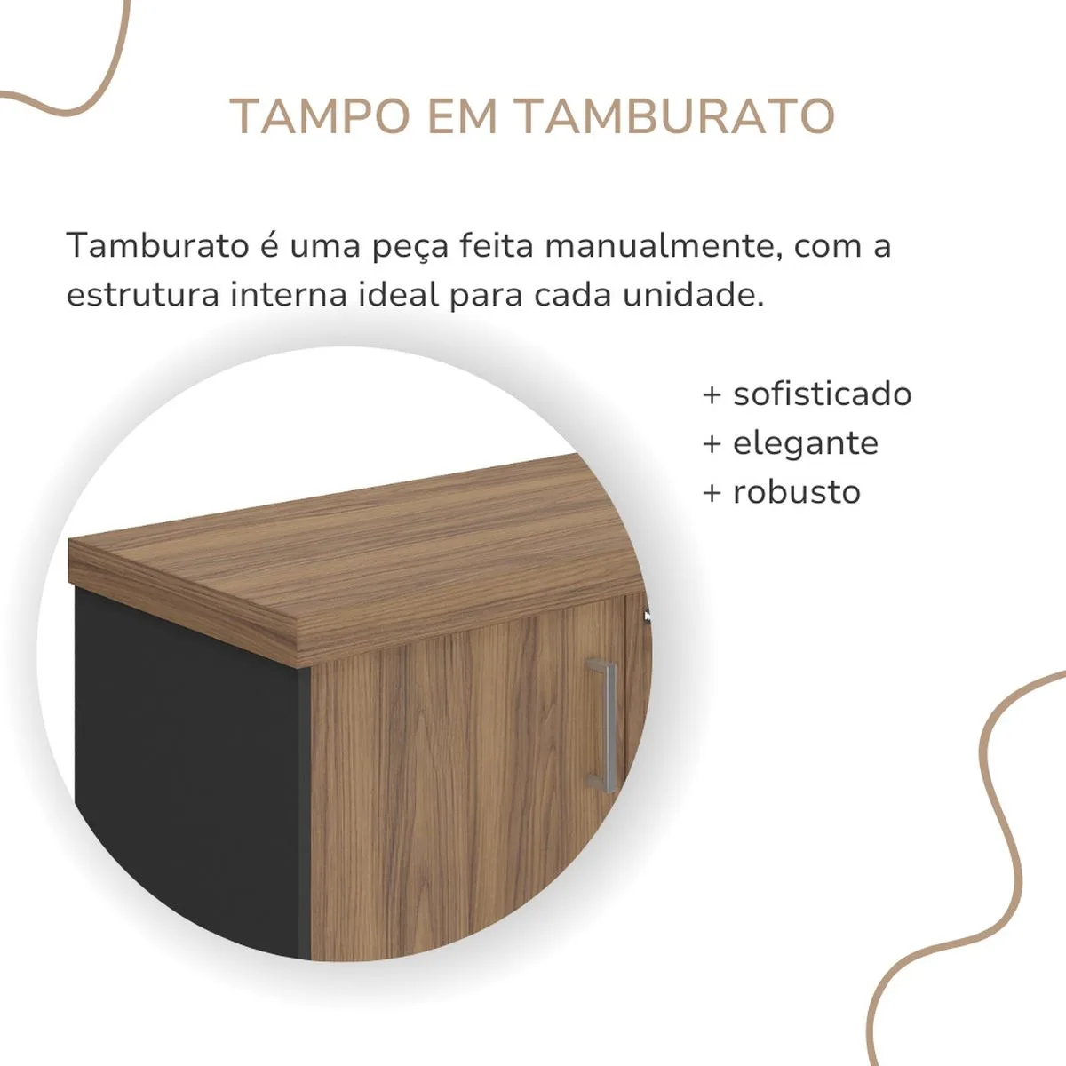 Balcao Tamburato 2 P - Nogal/Preto