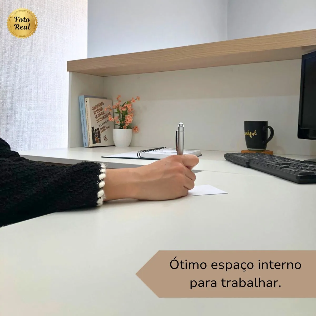 Balcao Tamburato Atendimento II - Carvalho/Branco