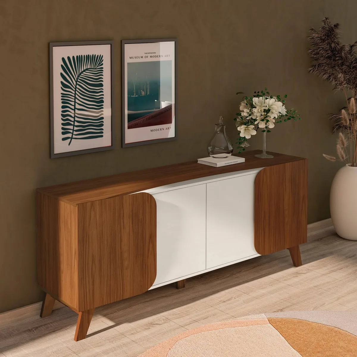 Buffet Elegance - Cedro C / Off White - 2 - Móveis Curitiba | Moveirama