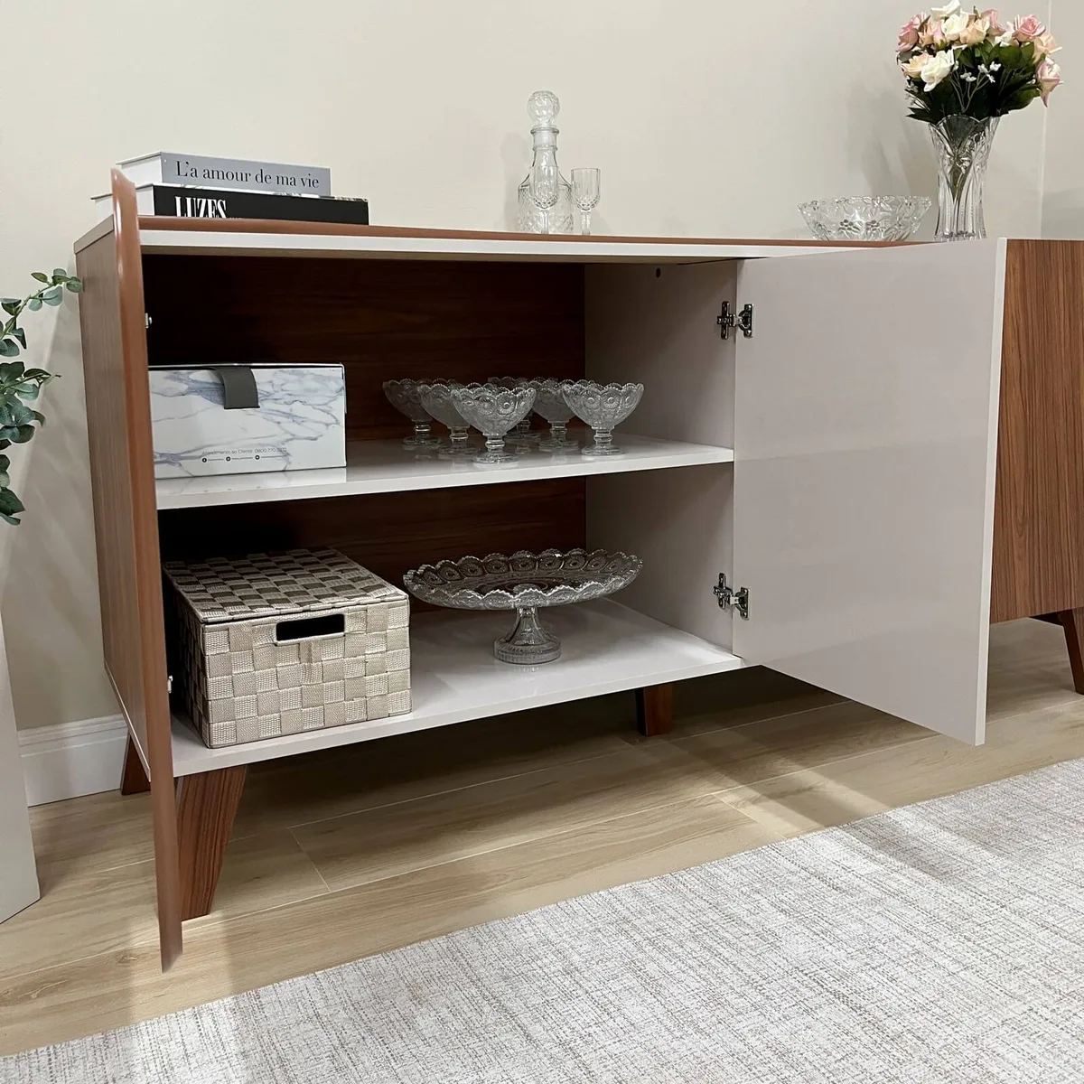 Buffet Elegance - Cedro C / Off White - 7 - Móveis Curitiba | Moveirama