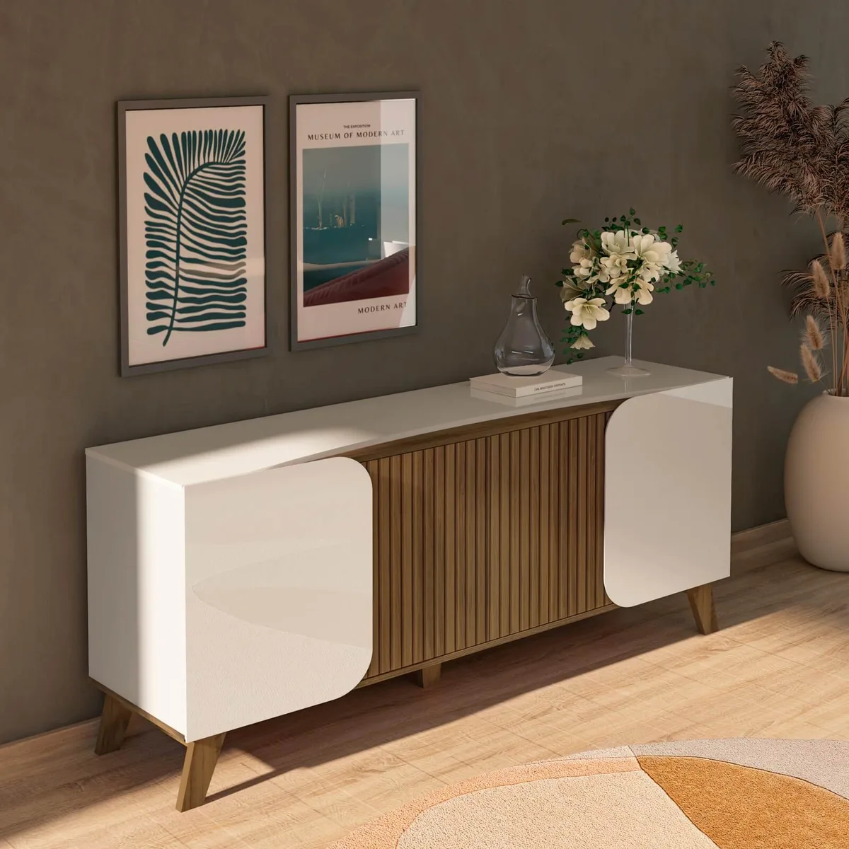 Buffet Elegance - Off White C / Pinho - 3 - Móveis Curitiba | Moveirama