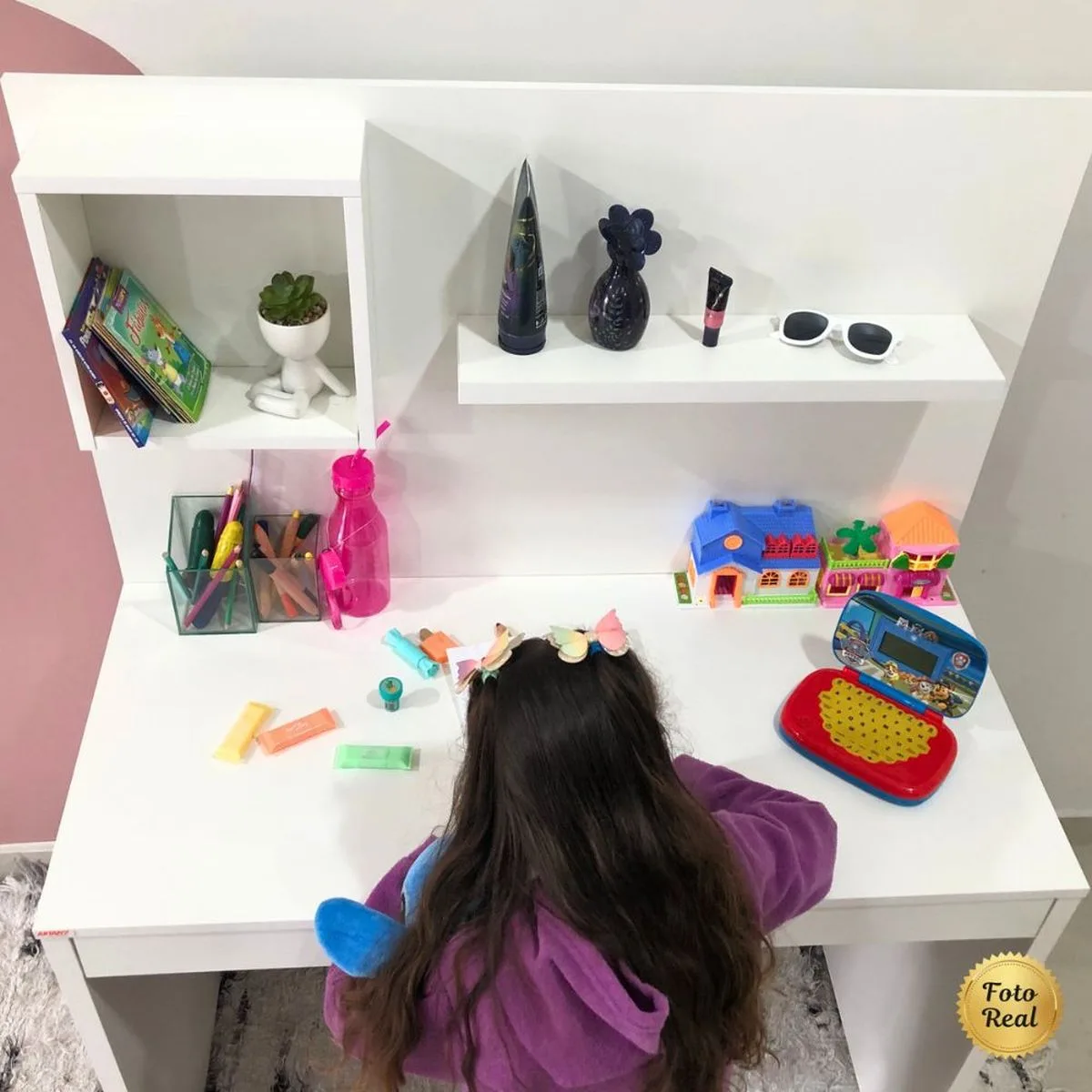 Escrivaninha com Painel First - Branco