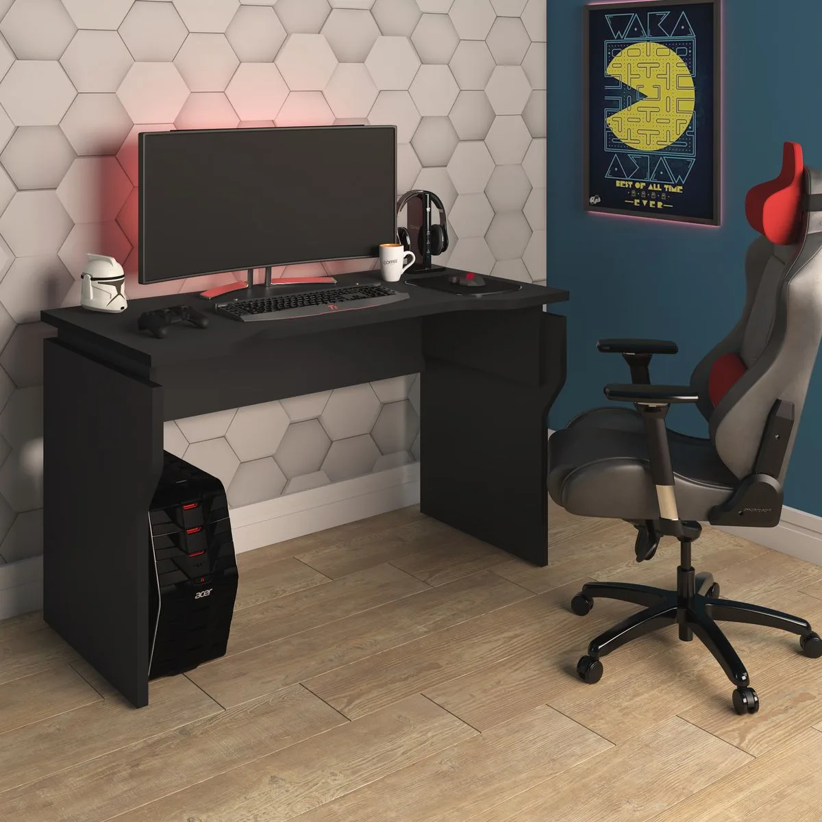 Escrivaninha Gamer 2.0 - Preto
