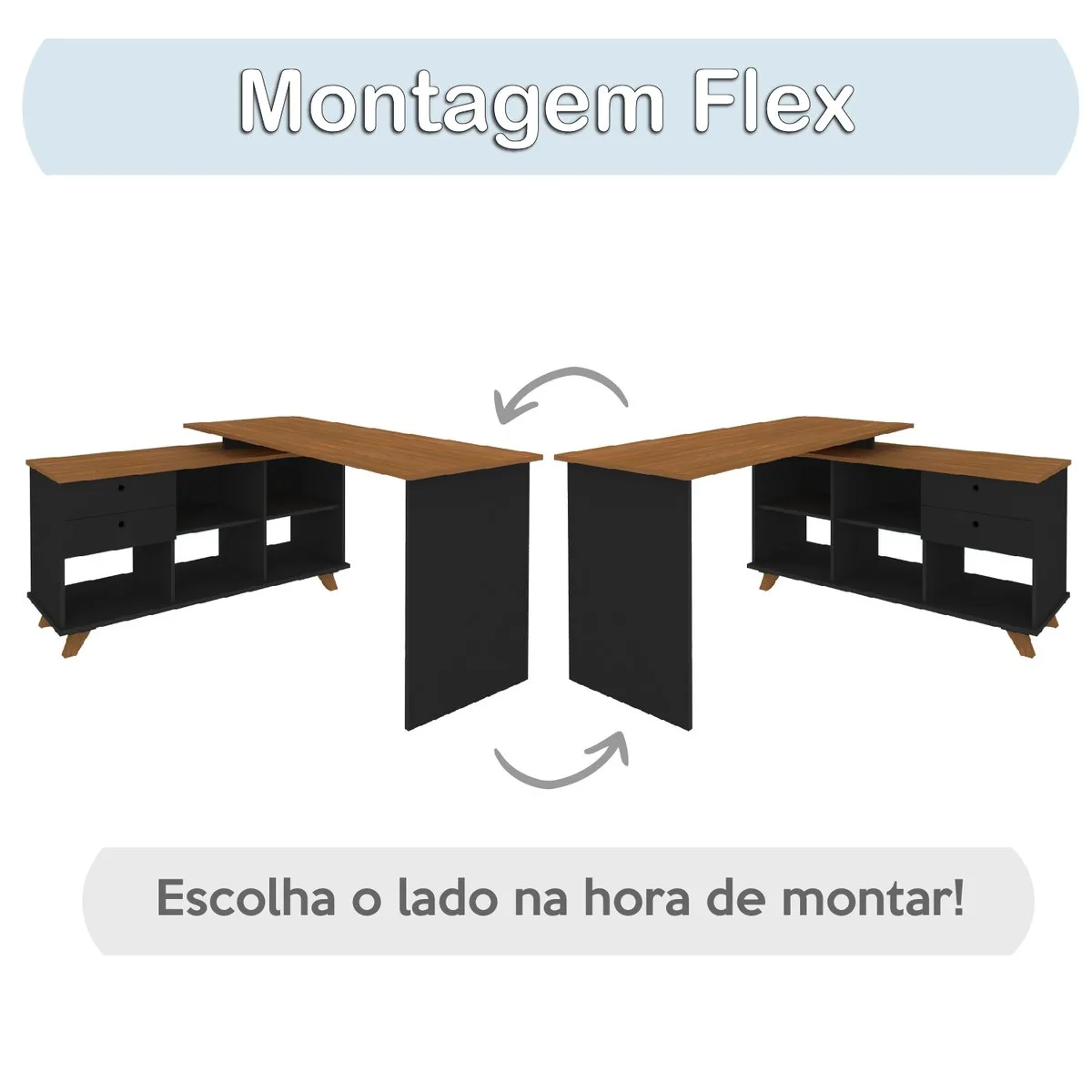 Escrivaninha Gold - Freijó/Preto - 9