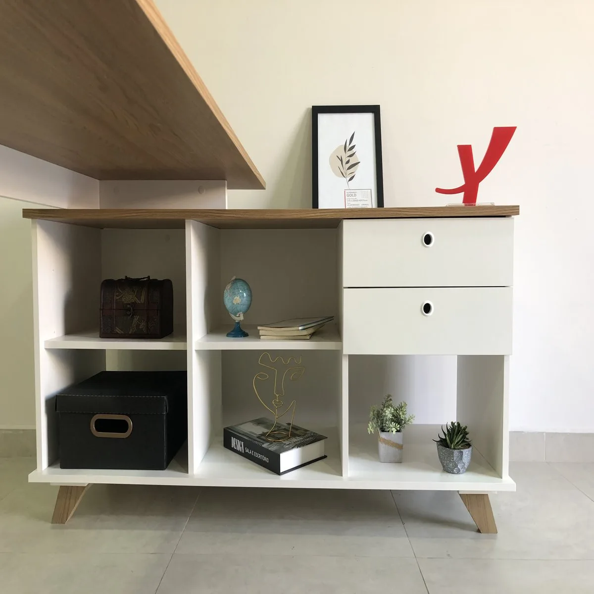 Escrivaninha Gold - Olmo/Branco - 9