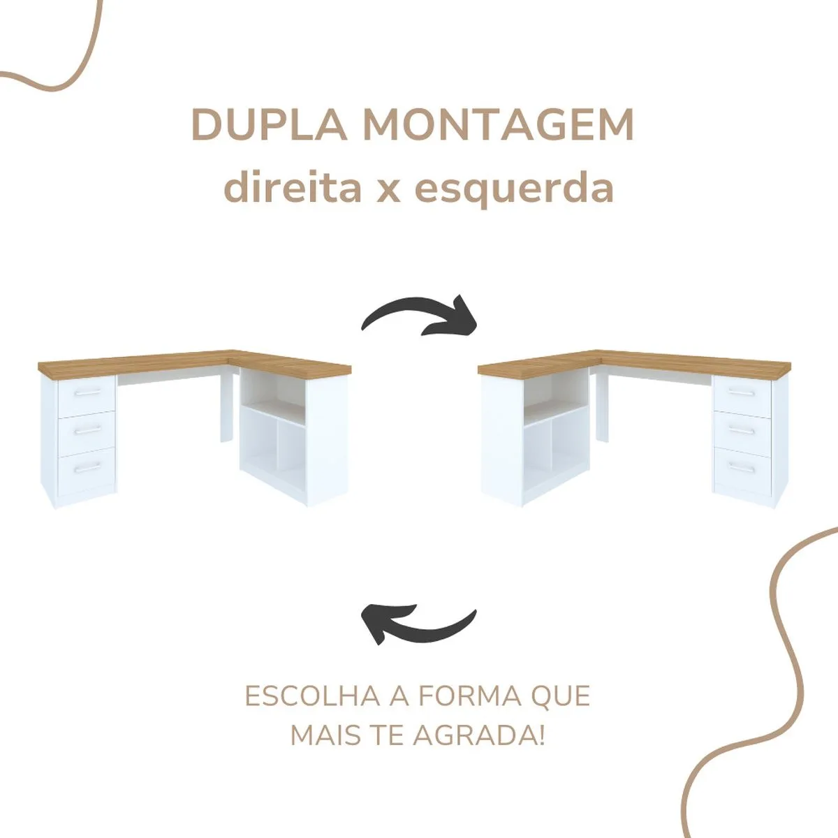 Escrivaninha Mali - Olmo/Branco
