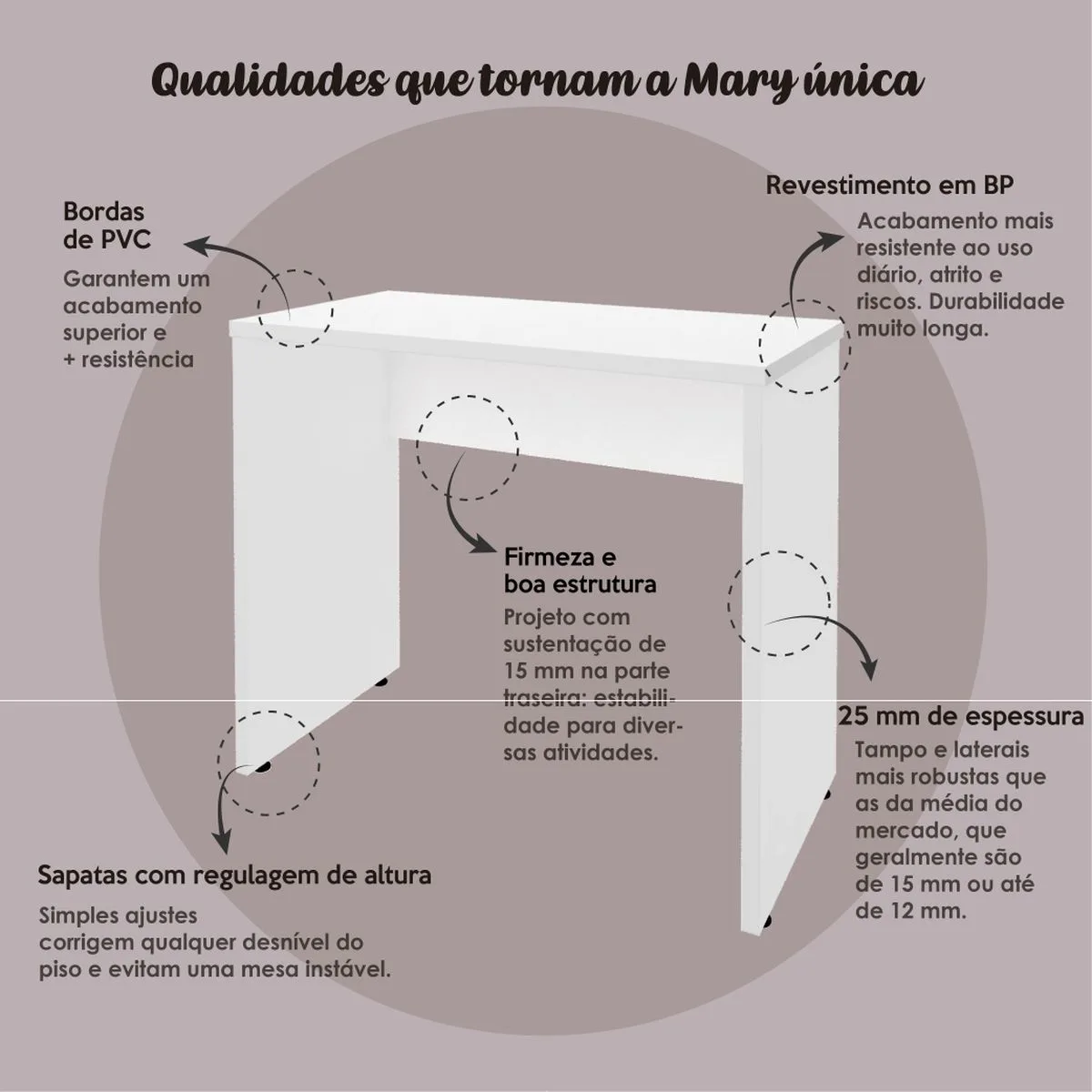 Escrivaninha Mary - Branco