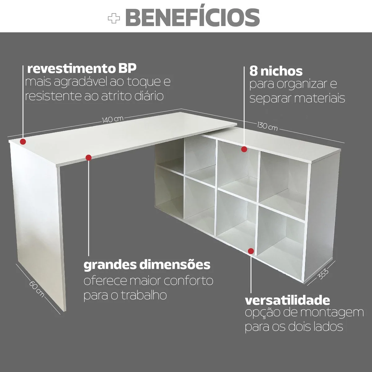 Escrivaninha Nero - Branco