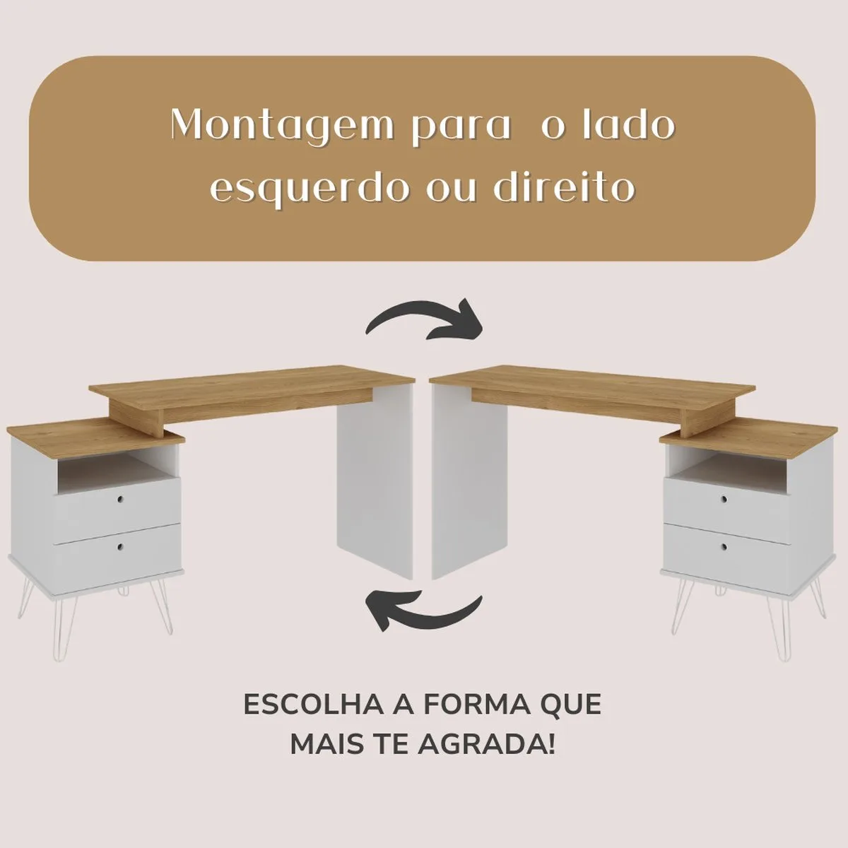 Escrivaninha Plus - Olmo/Branco - 13