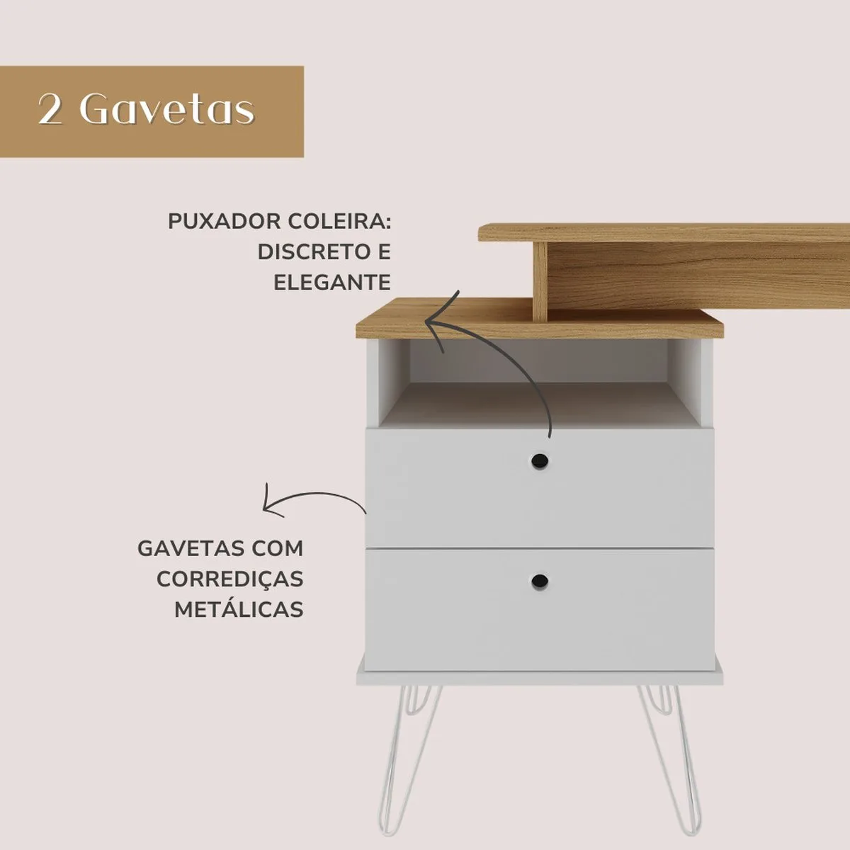 Escrivaninha Plus - Olmo/Branco - 17