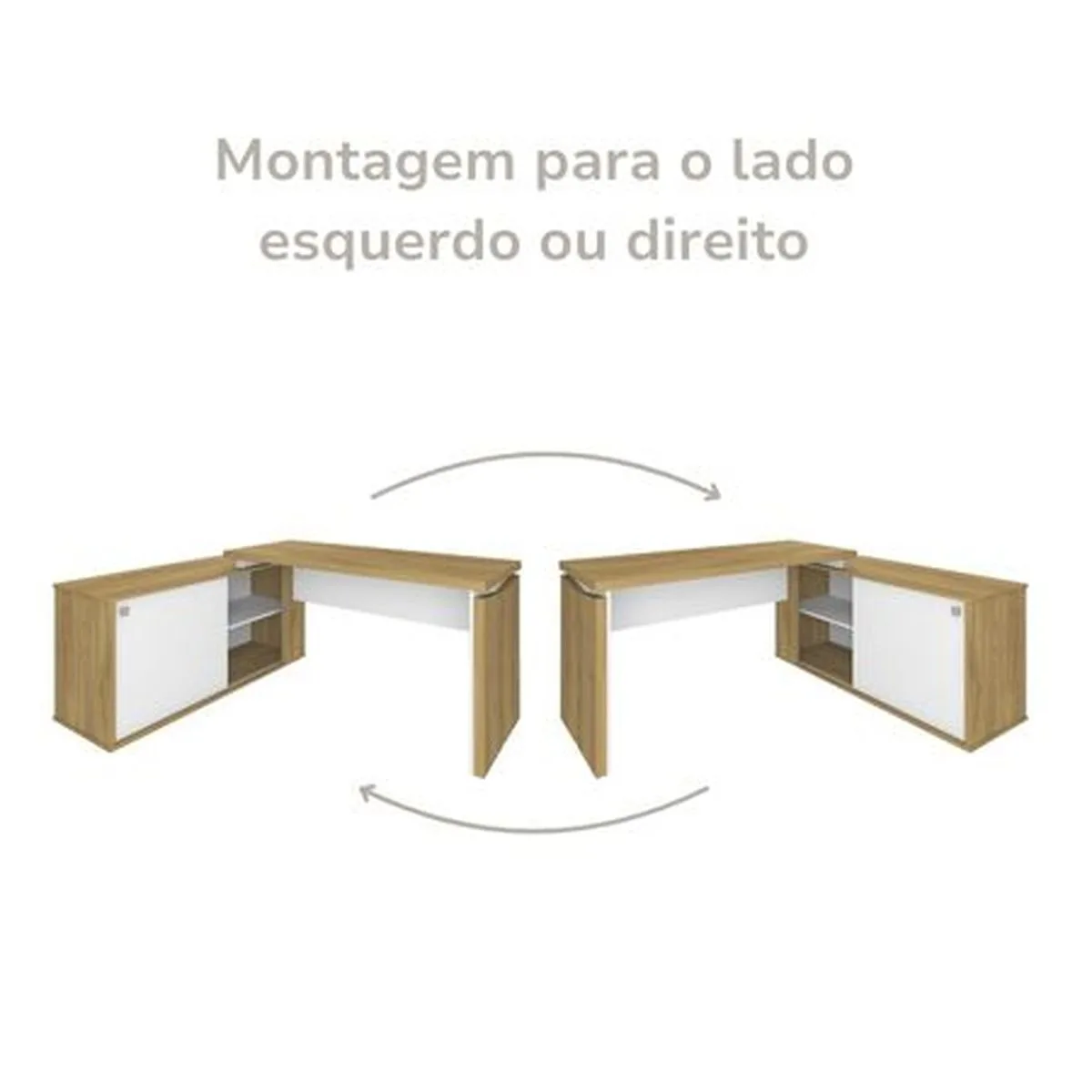 Escrivaninha Smart - Olmo/Branco - 4 - Móveis Curitiba | Moveirama