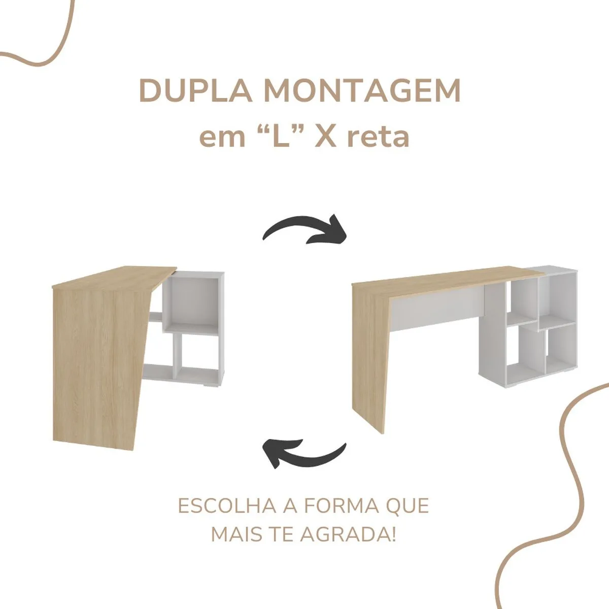 Escrivaninha Urban - Carvalho/Branco