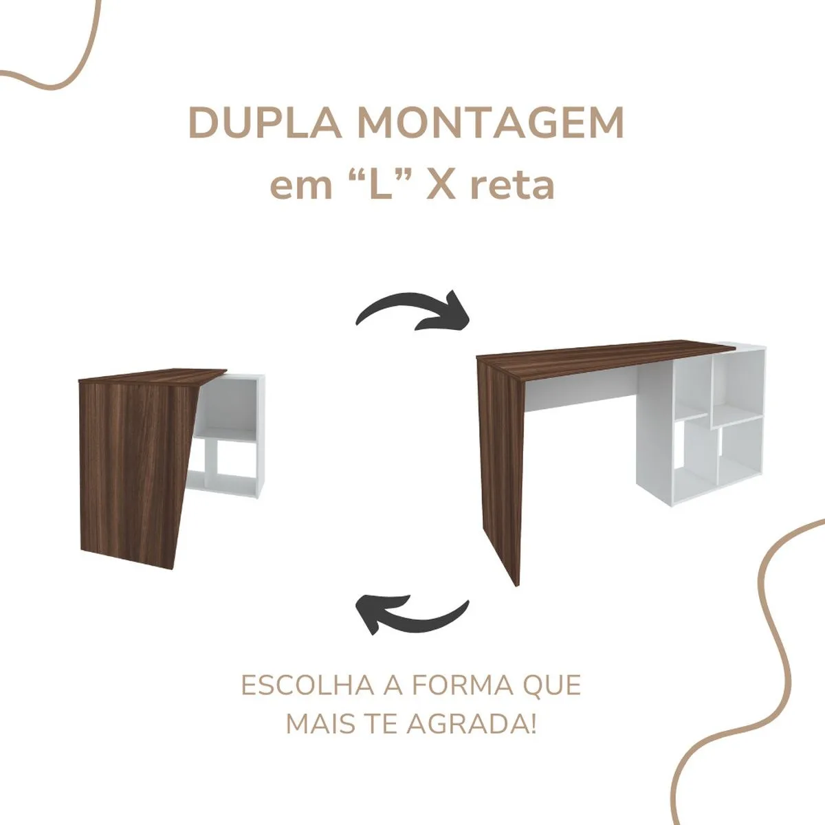 Escrivaninha Urban - Ipê/Branco