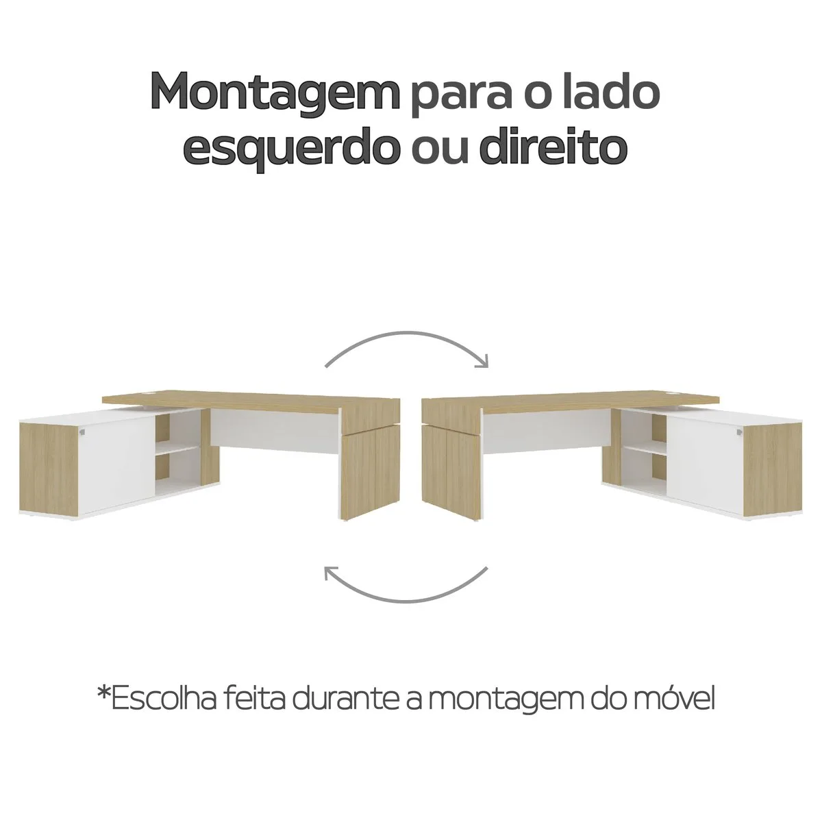 Estação Diretoria Tamburato Connect - Carvalho/Branco - 9 - Móveis Curitiba | Moveirama
