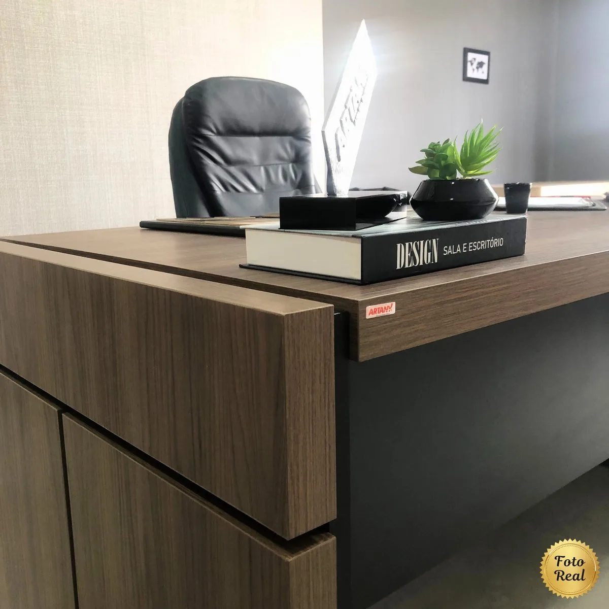 Estação Diretoria Tamburato Connect - Nogal/Preto - 10 - Móveis Curitiba | Moveirama