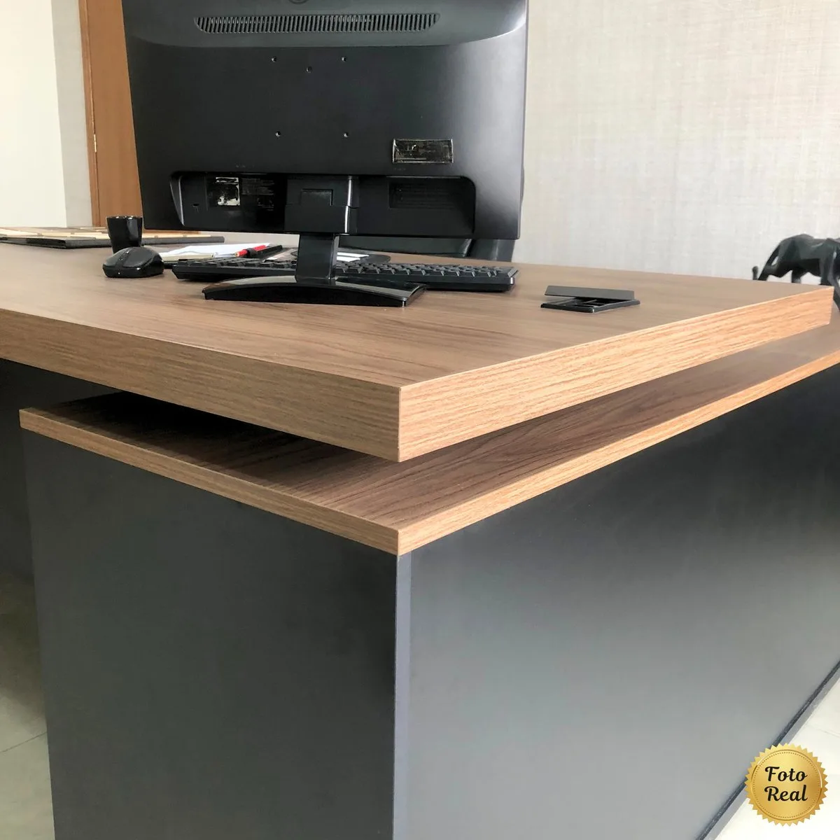 Estação Diretoria Tamburato Connect - Nogal/Preto - 12 - Móveis Curitiba | Moveirama