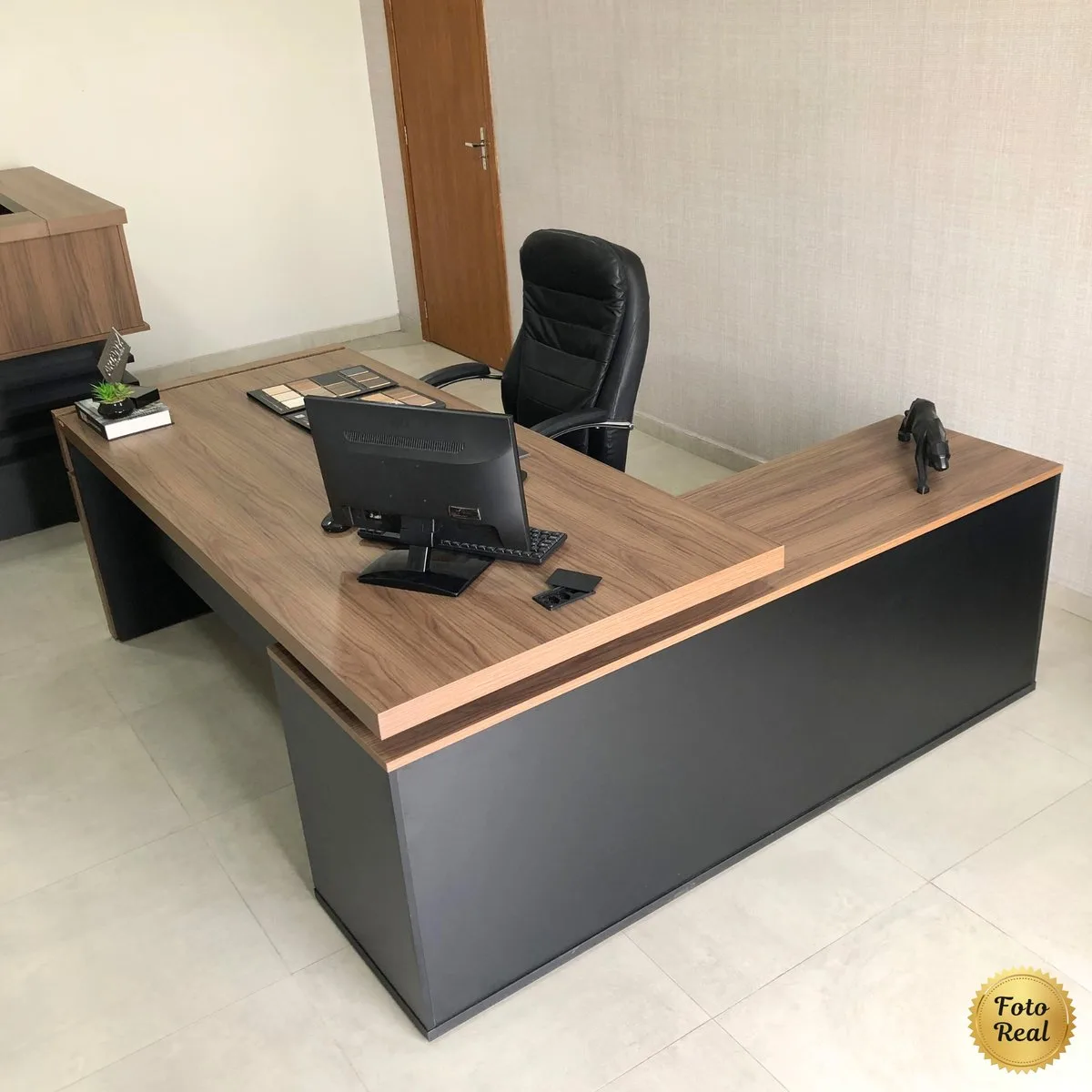 Estação Diretoria Tamburato Connect - Nogal/Preto - 13 - Móveis Curitiba | Moveirama