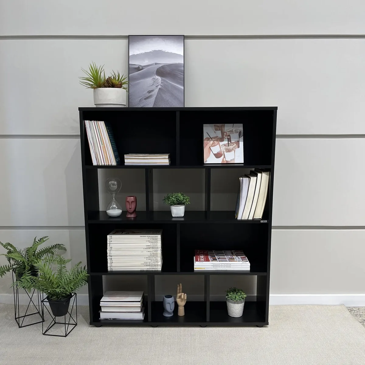 Estante Book - Preto - 5 - Móveis Curitiba | Moveirama