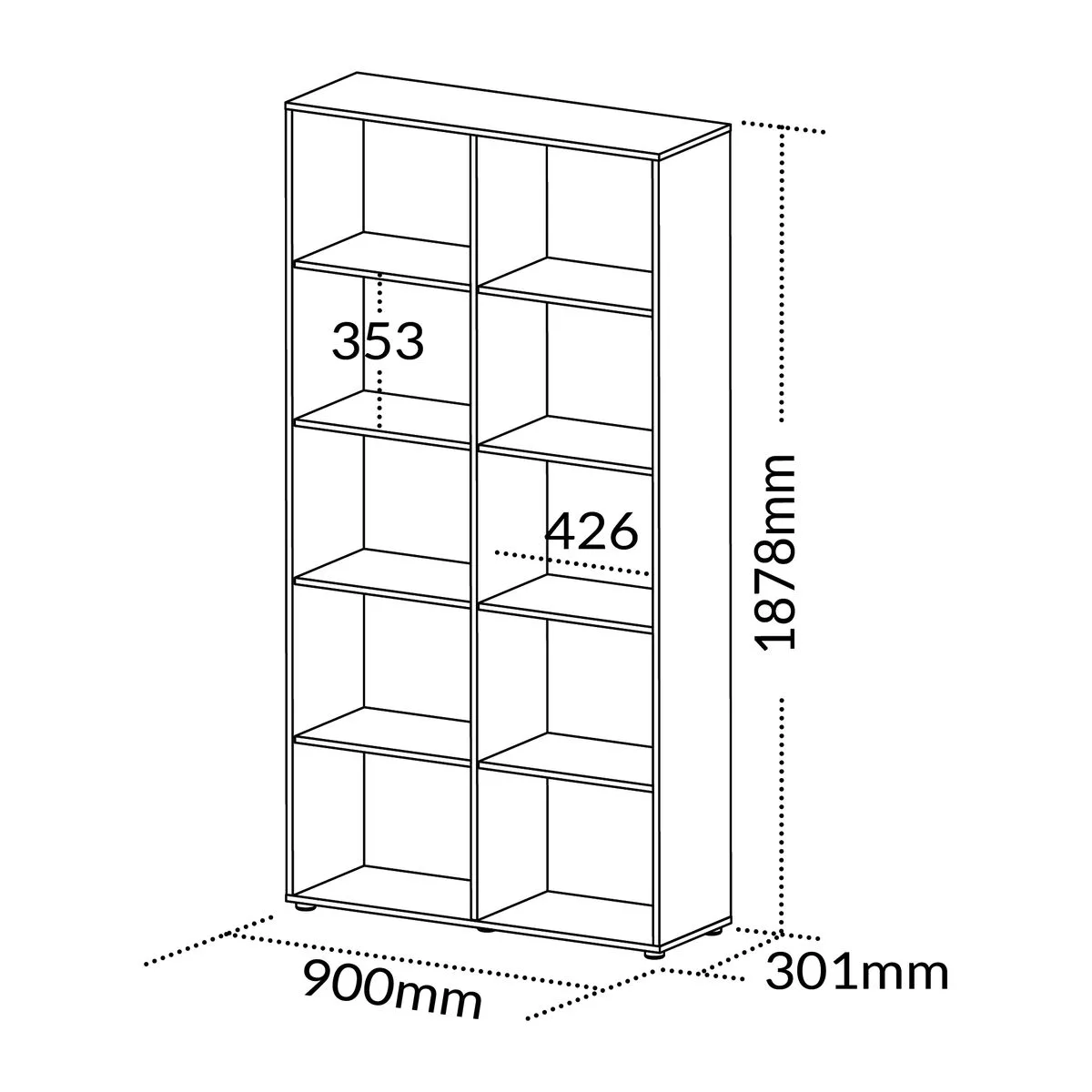Estante Clean 900x1878 - Preto