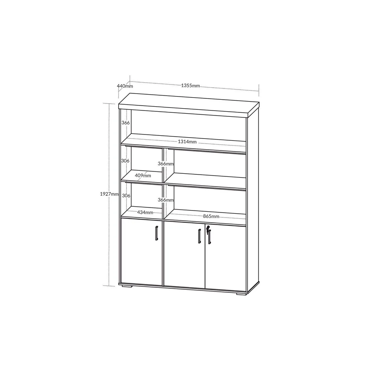 Estante com Led - Carvalho/Branco - Móveis Curitiba | Moveirama