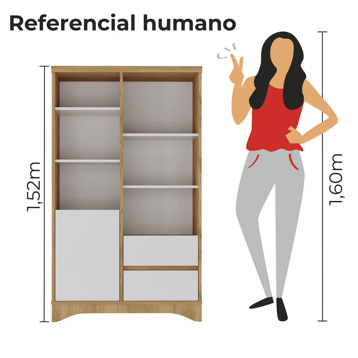 Estante Space - Olmo/Branco