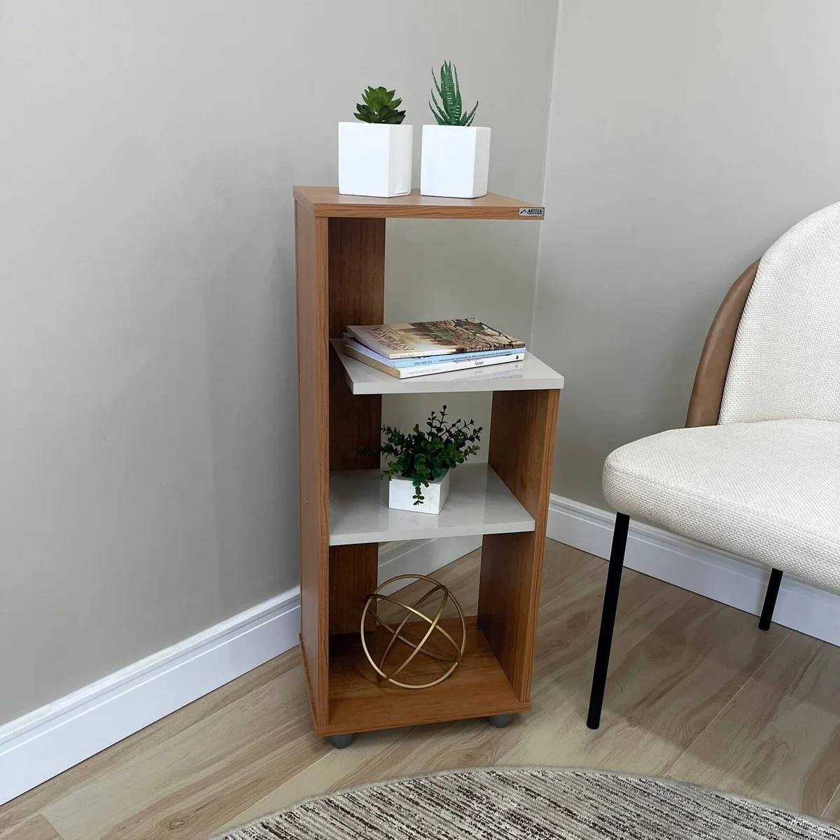 Mesa de Apoio Bis - Cinamomo C / Off White - 4 - Móveis Curitiba | Moveirama
