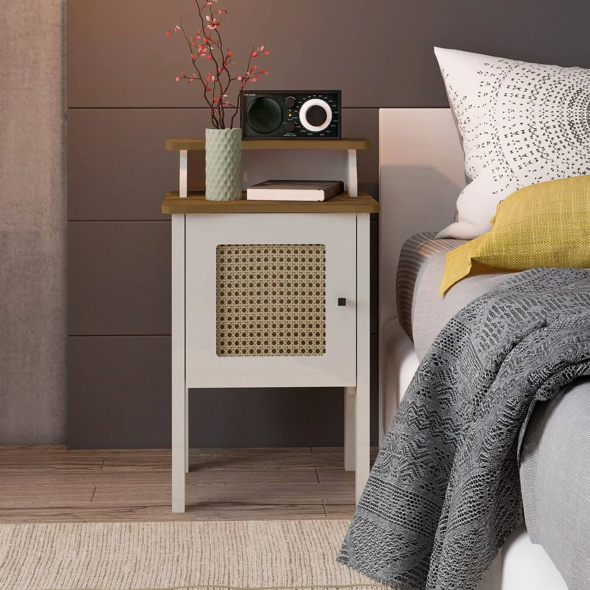 Mesa de Apoio Charlotte - Pinho C / Off White - 2 - Móveis Curitiba | Moveirama