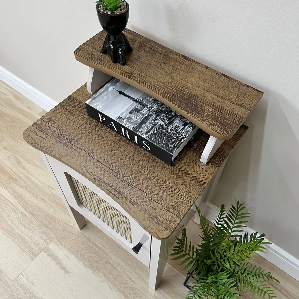 Mesa de Apoio Charlotte - Pinho C / Off White - 4 - Móveis Curitiba | Moveirama