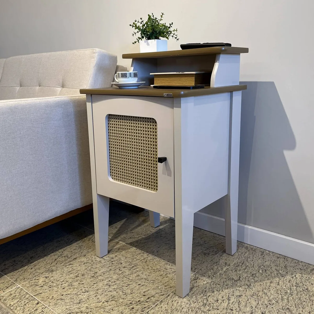 Mesa de Apoio Charlotte - Pinho C / Off White - 7 - Móveis Curitiba | Moveirama