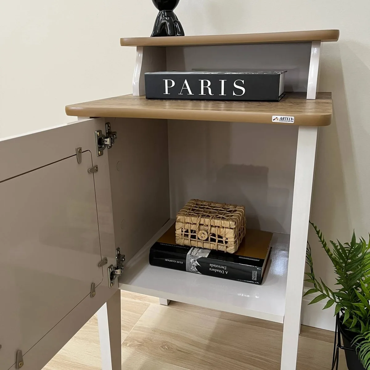 Mesa de Apoio Charlotte - Pinho C / Off White - 8 - Móveis Curitiba | Moveirama