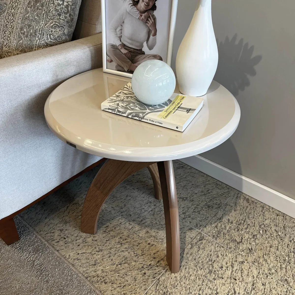 Mesa de Apoio Jade - Cinamomo C / Off White - 4 - Móveis Curitiba | Moveirama