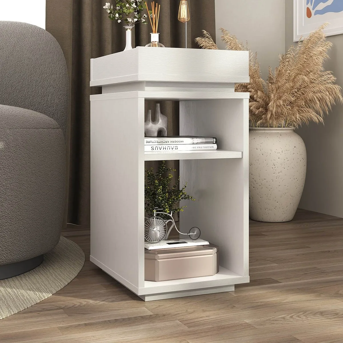 Mesa de Apoio Olivia - Branco - 2 - Móveis Curitiba | Moveirama