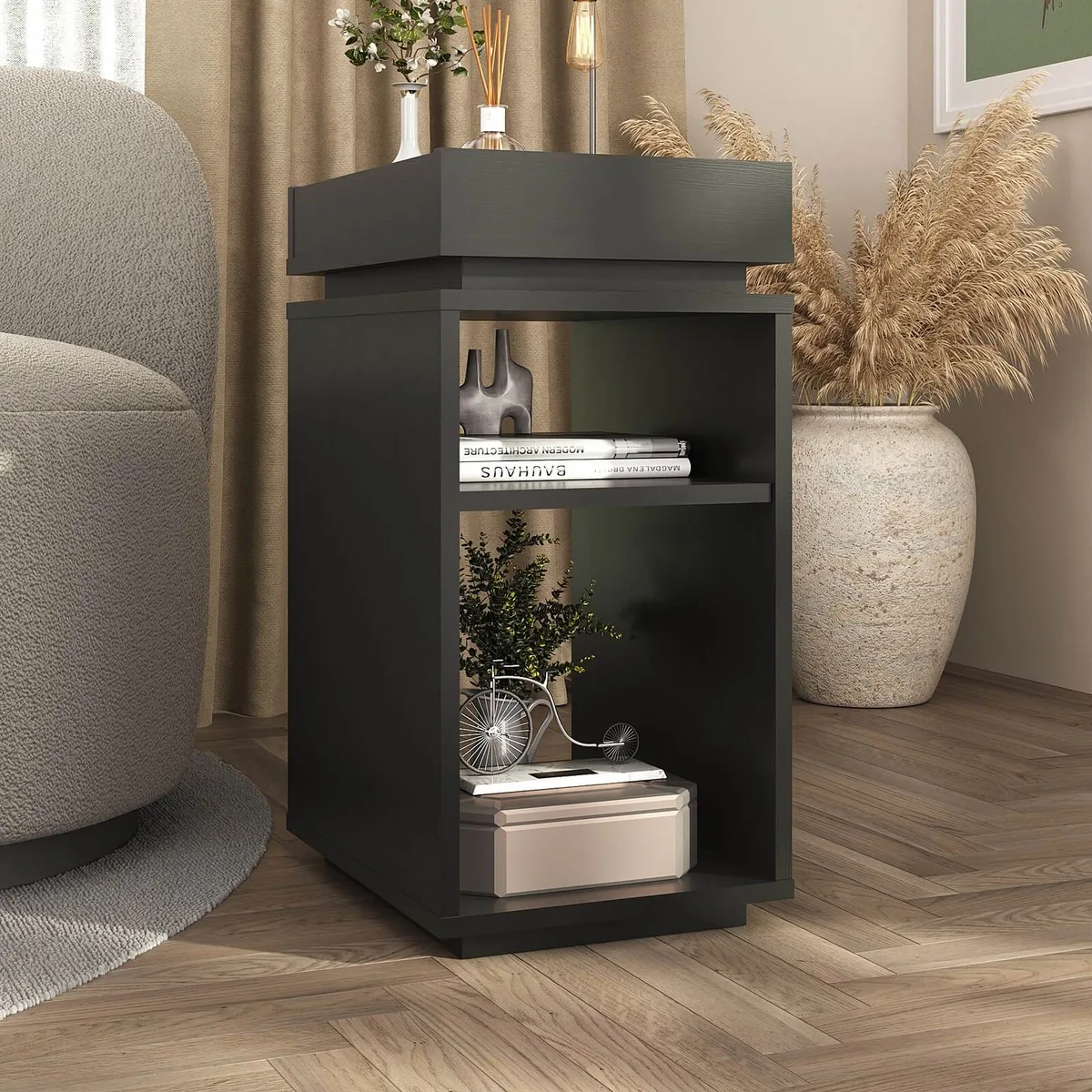 Mesa de Apoio Olivia - Preto - 2 - Móveis Curitiba | Moveirama
