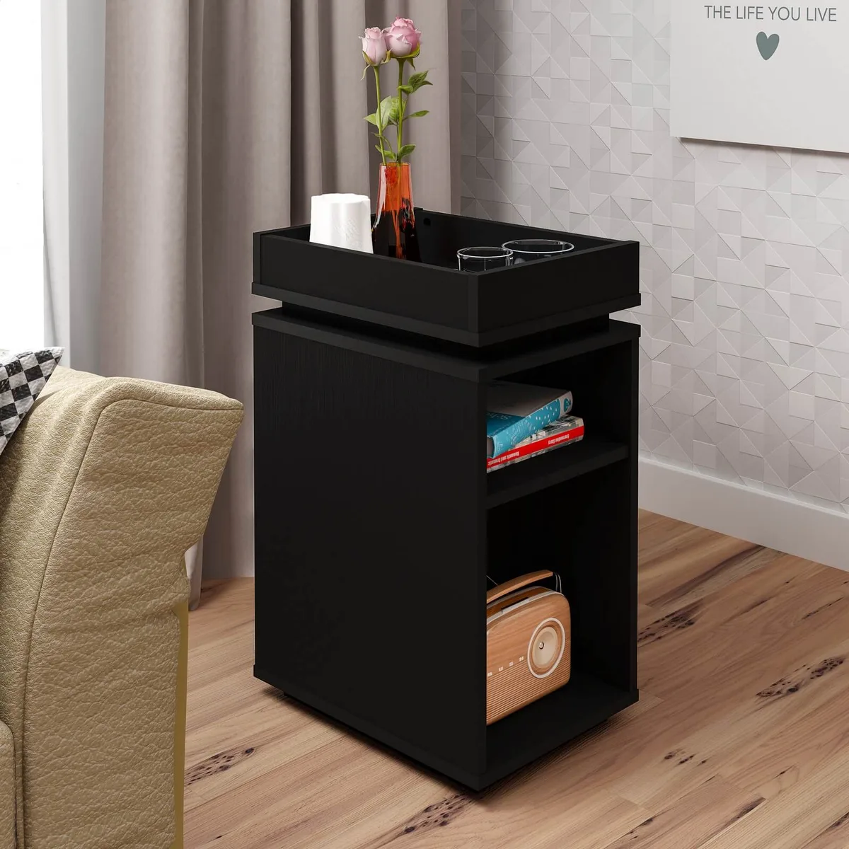 Mesa de Apoio Olivia - Preto - 3 - Móveis Curitiba | Moveirama