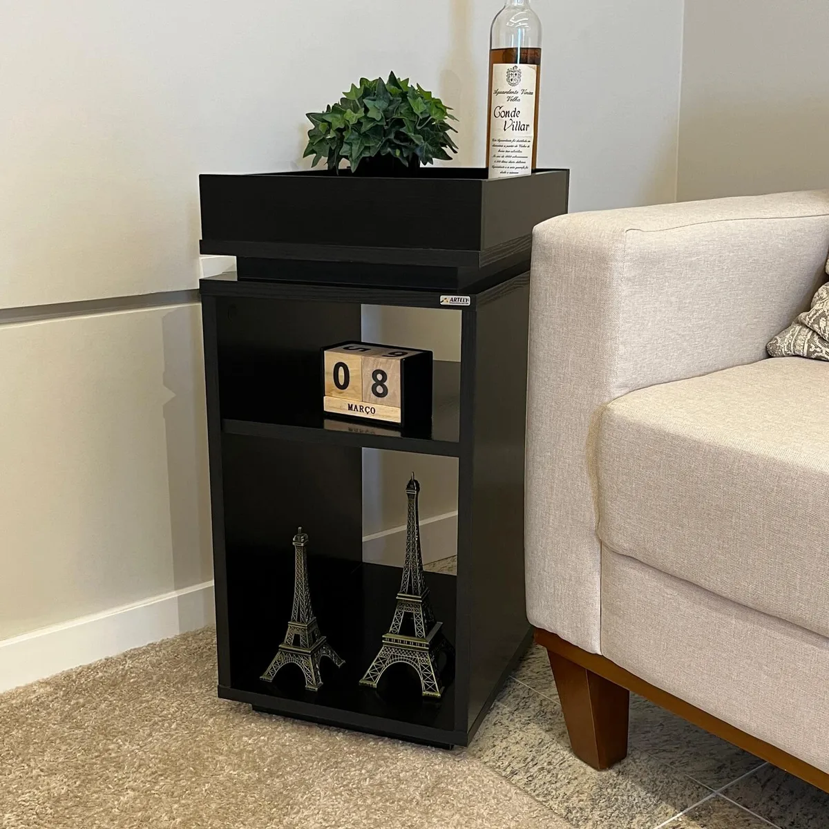 Mesa de Apoio Olivia - Preto - 4 - Móveis Curitiba | Moveirama