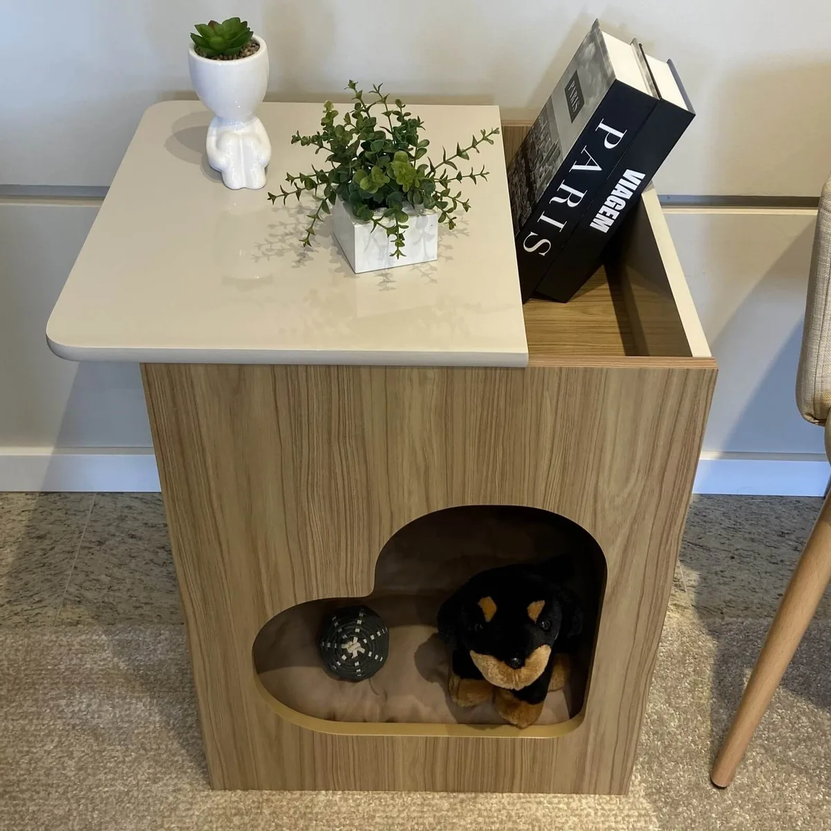 Mesa de Apoio Pet - Carvalho C / Off White - 4 - Móveis Curitiba | Moveirama