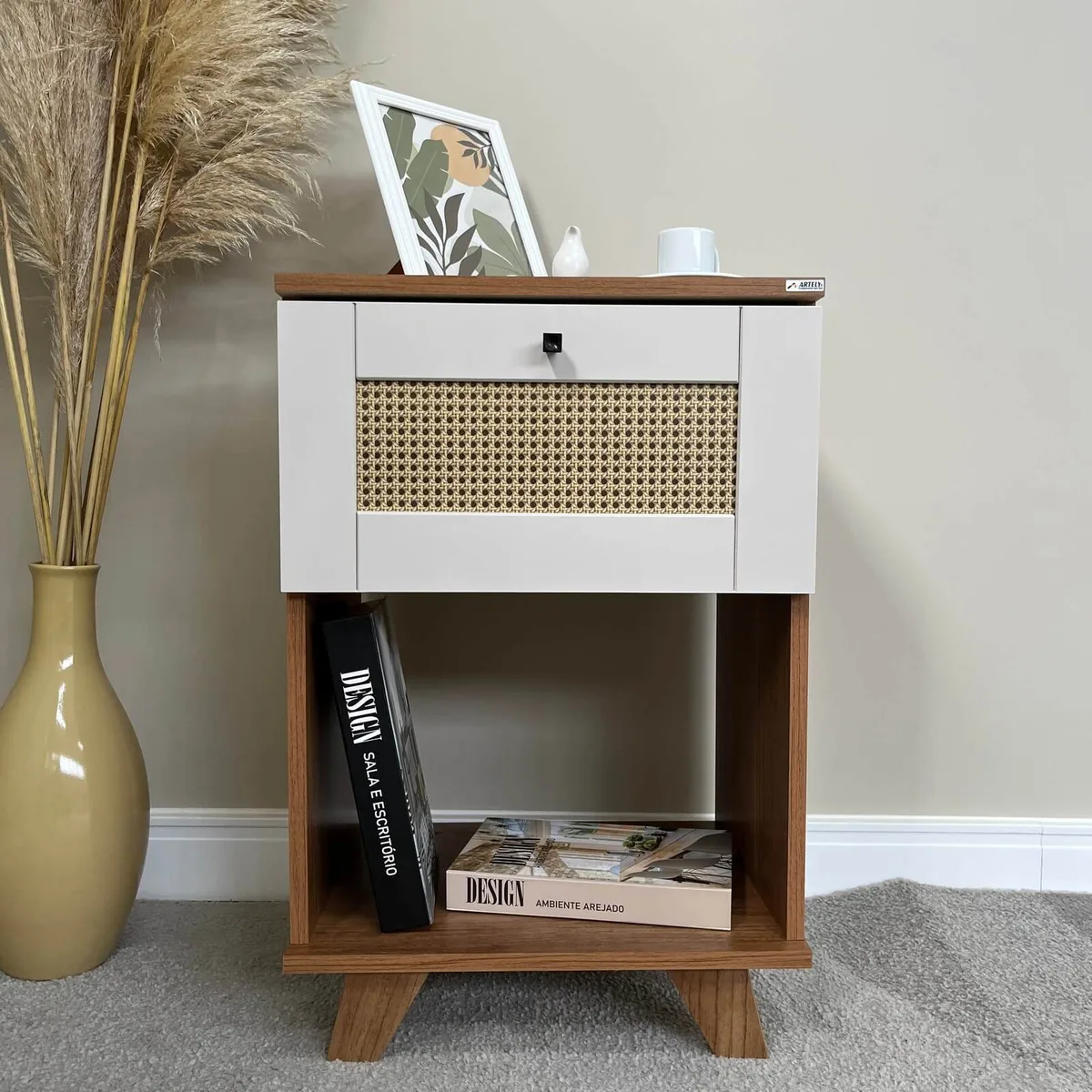 Mesa de Apoio Trama - Cinamomo C / Off White - 2 - Móveis Curitiba | Moveirama