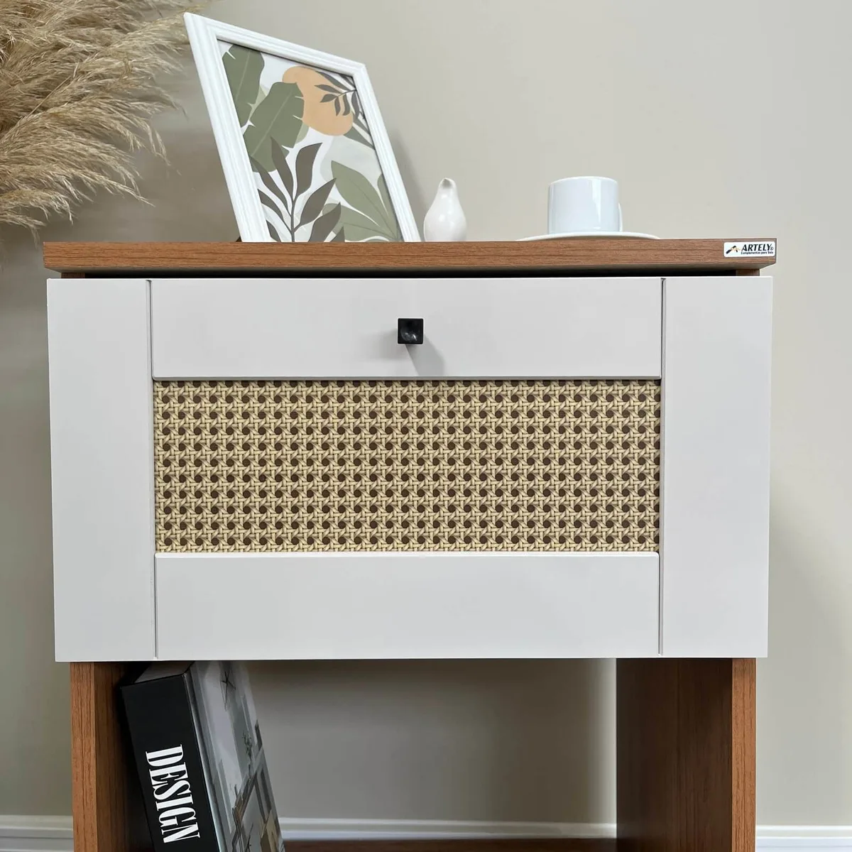 Mesa de Apoio Trama - Cinamomo C / Off White - 3 - Móveis Curitiba | Moveirama