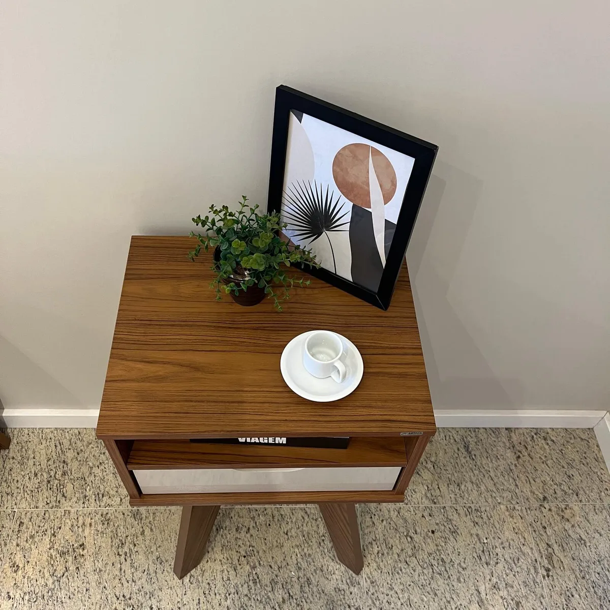 Mesa de Apoio Vip - Cedro C / Off White - 3 - Móveis Curitiba | Moveirama