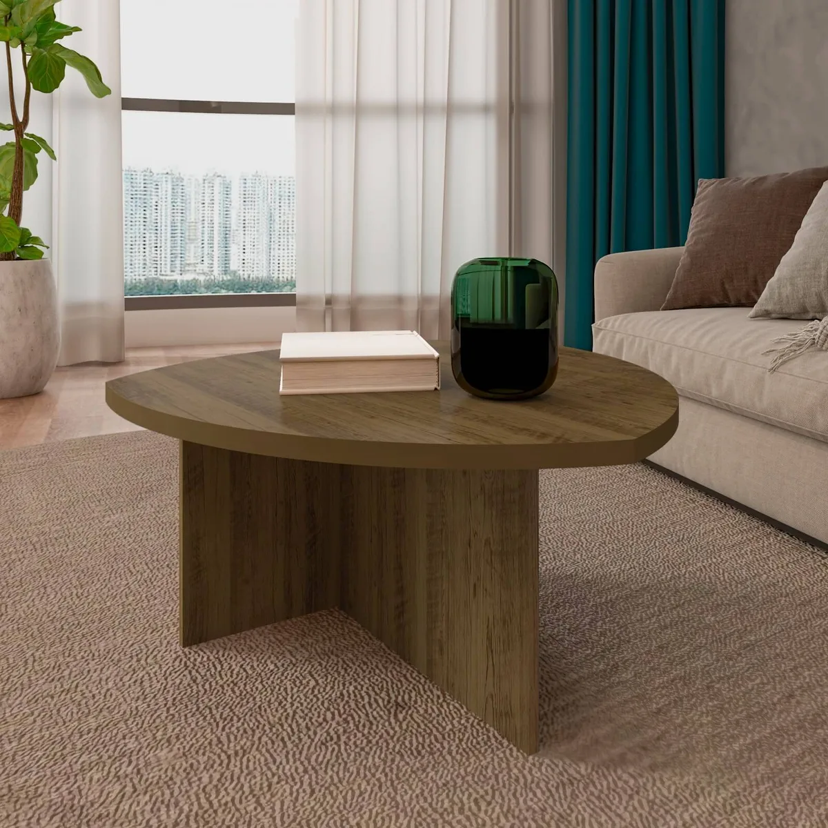 Mesa de Centro Delta na cor Pinho