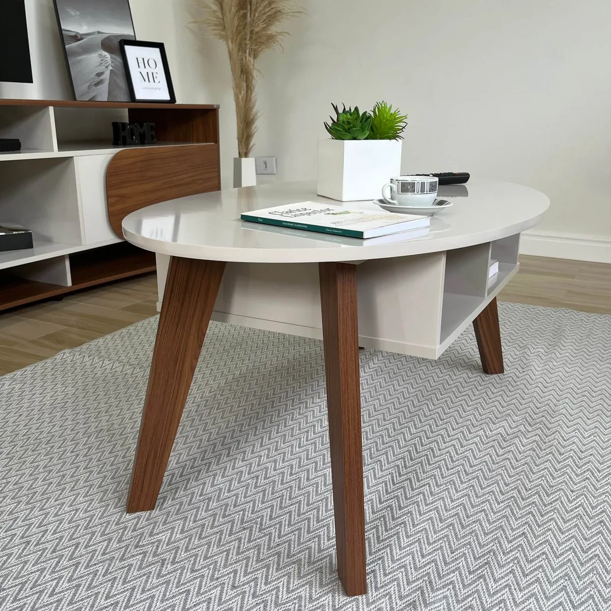 Mesa de Centro Diva - Off White C / Cedro - 7 - Móveis Curitiba | Moveirama