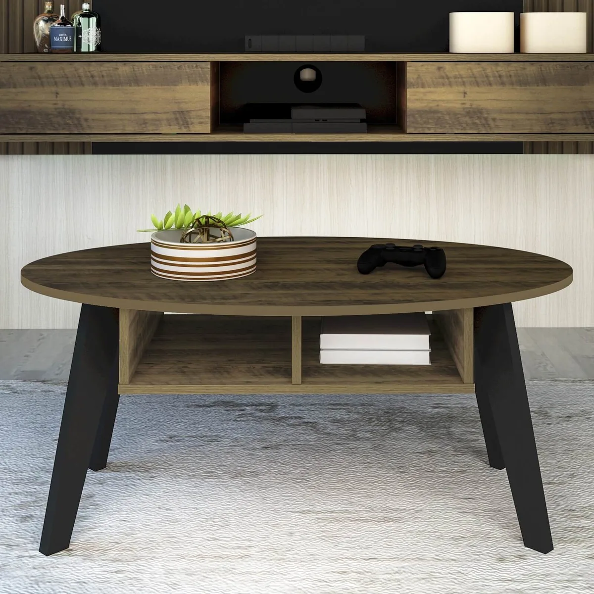 Mesa de Centro Diva - Pinho C / Preto - 3 - Móveis Curitiba | Moveirama