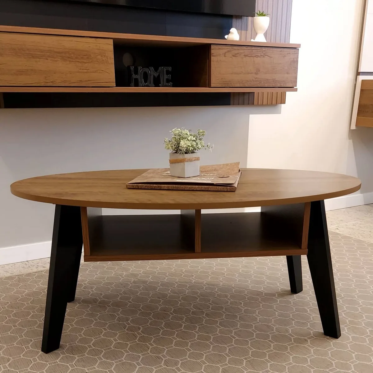 Mesa de Centro Diva - Pinho C / Preto - 4 - Móveis Curitiba | Moveirama