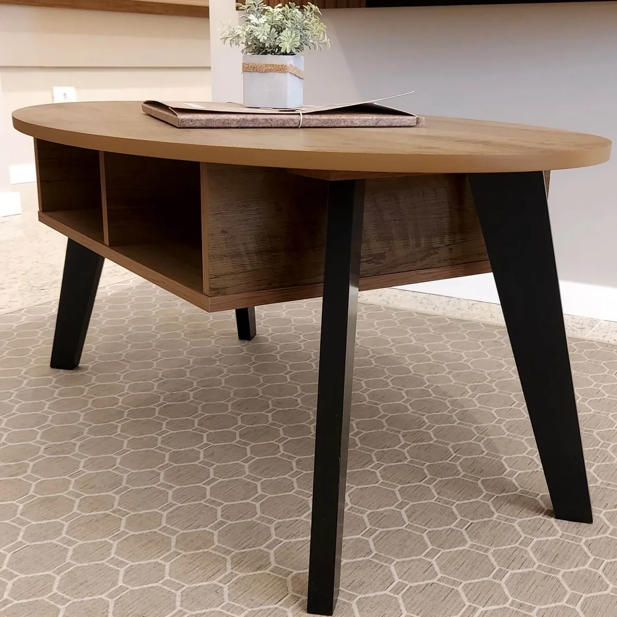Mesa de Centro Diva - Pinho C / Preto - 5 - Móveis Curitiba | Moveirama