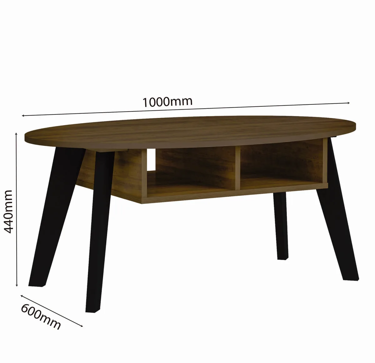 Mesa de Centro Diva - Pinho C / Preto - 6 - Móveis Curitiba | Moveirama