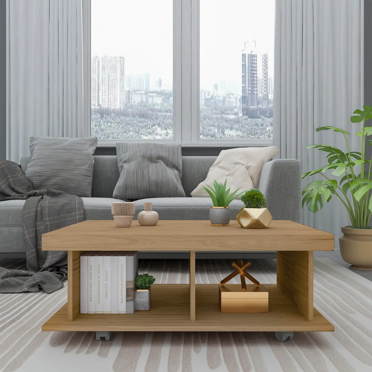 Mesa de Centro Dunas na cor Carvalho