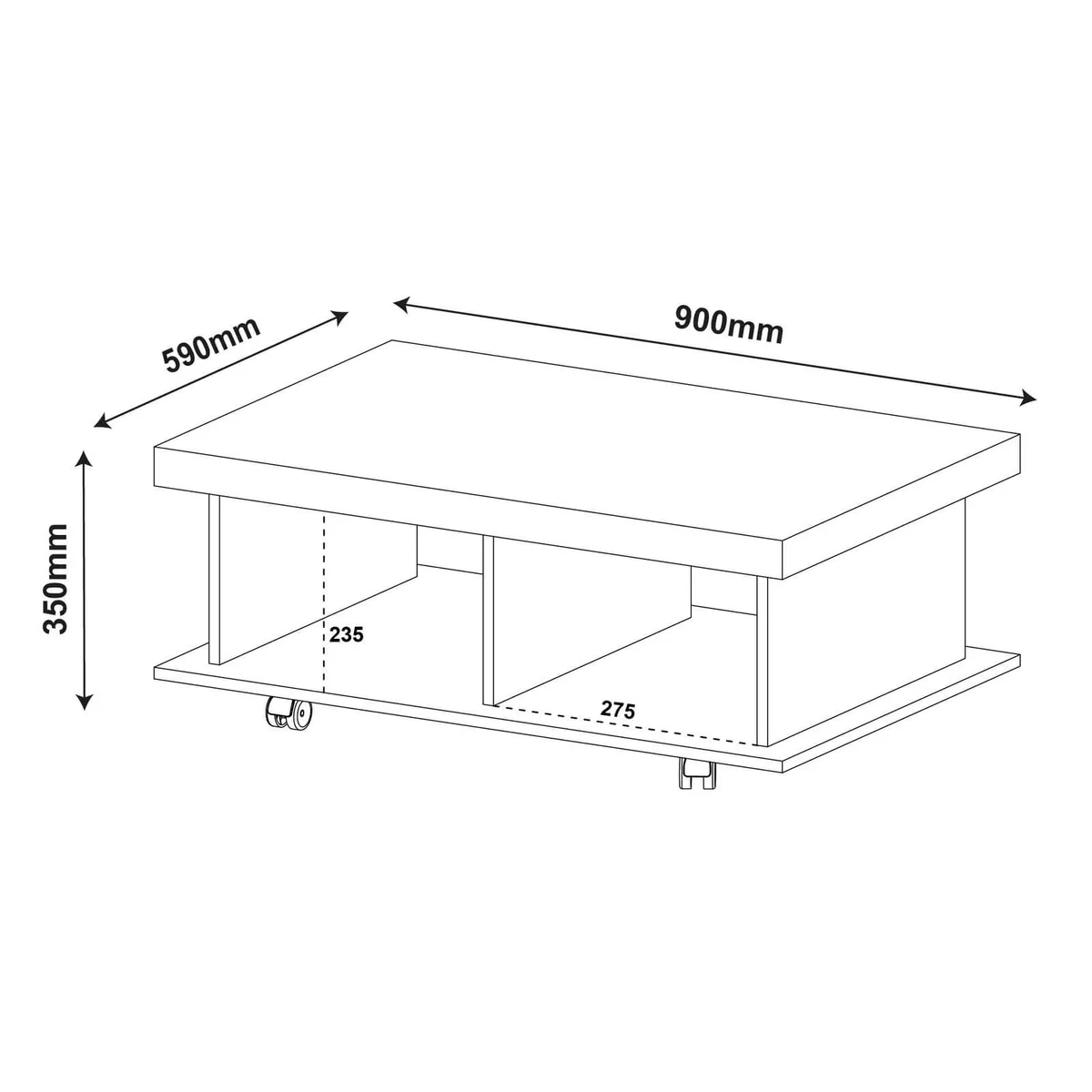 Mesa de Centro Dunas - Cinamomo - 2 - Móveis Curitiba | Moveirama
